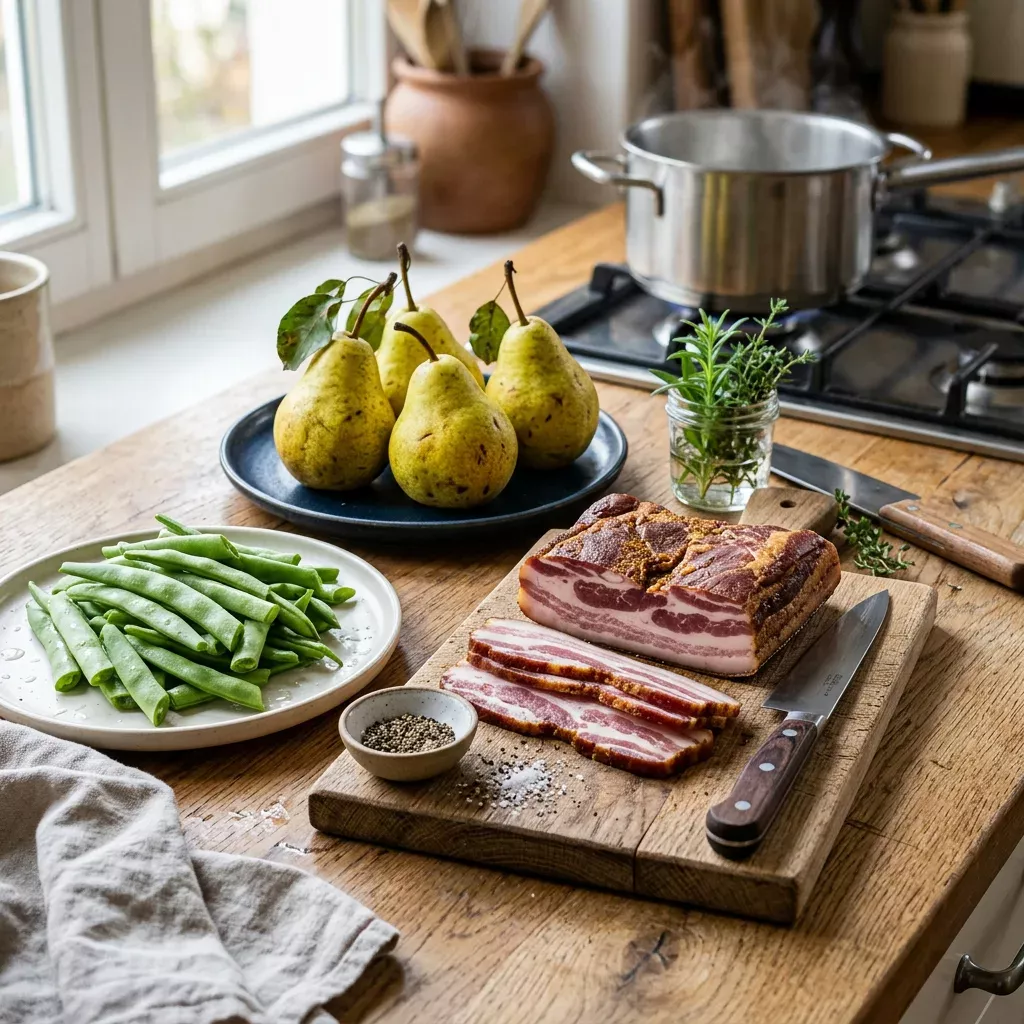 Birnen, Bohnen und Speck